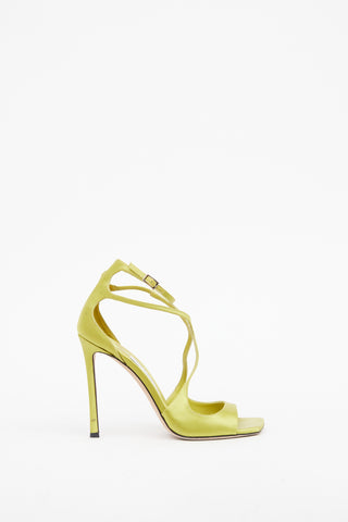 Jimmy Choo Green Azia Strappy Heel