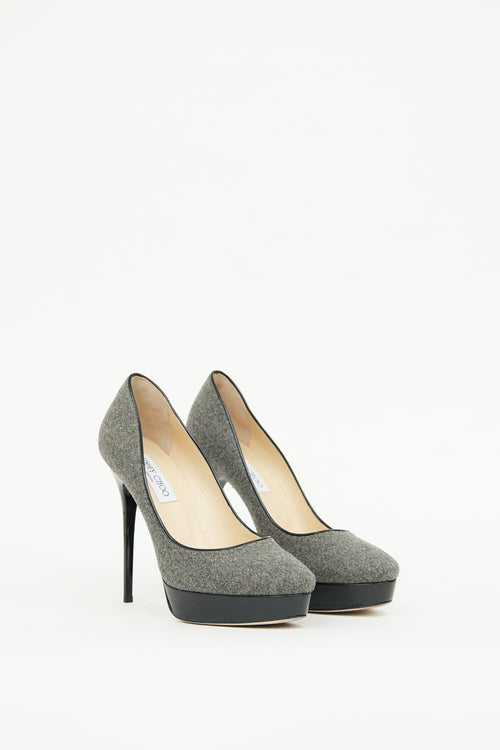 Jimmy Choo Grey Platform Pump