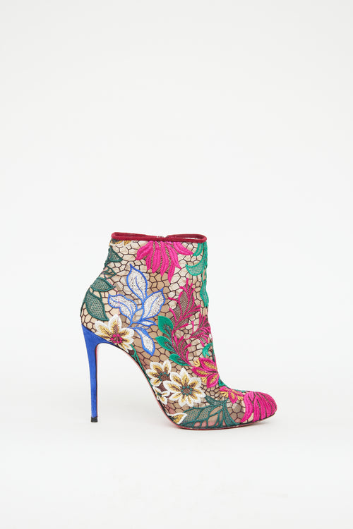 Christian Louboutin Multi Colour Lace Floral Guipure Pump