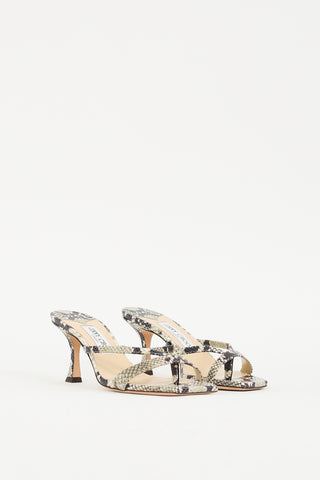 Jimmy Choo Multicolour Textured Leather Maelie 70 Sandal