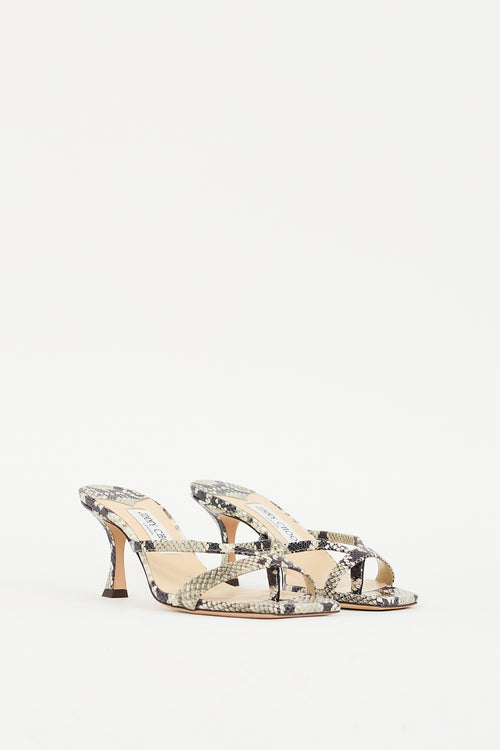 Jimmy Choo Multicolour Textured Leather Maelie 70 Sandal