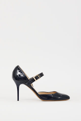 Jimmy Choo Navy Patent Leather Leila Pump