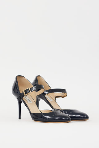 Jimmy Choo Navy Patent Leather Leila Pump