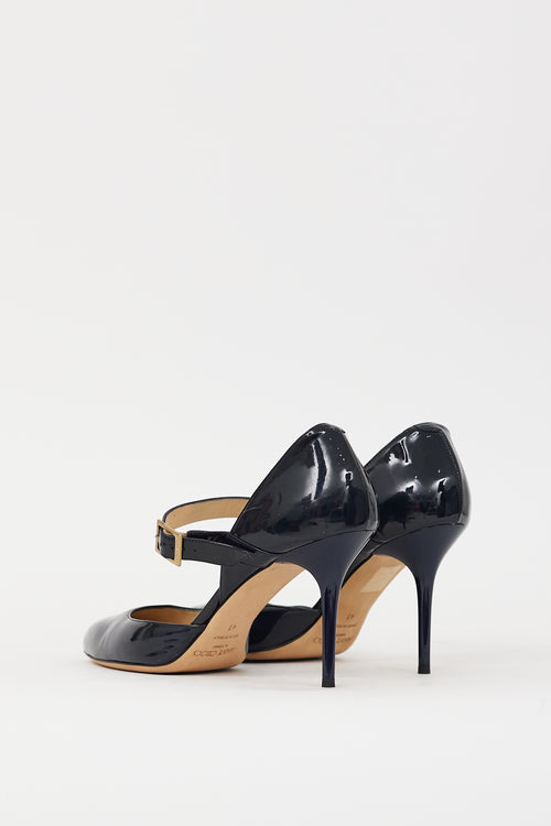 Jimmy Choo Navy Patent Leather Leila Pump