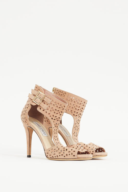 Jimmy Choo Pink Cut Out Tahi Heel