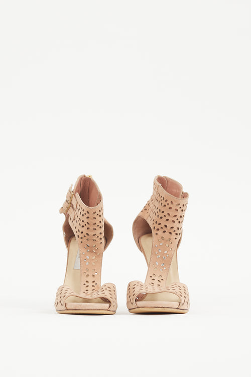 Jimmy Choo Pink Cut Out Tahi Heel