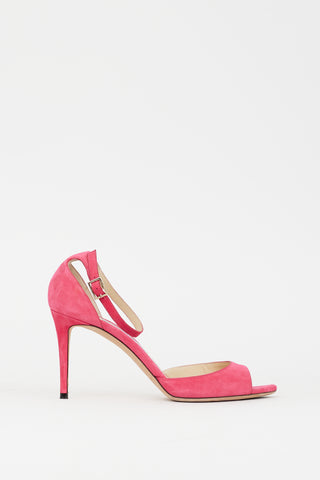 Jimmy Choo Pink Suede Heeled Sandal