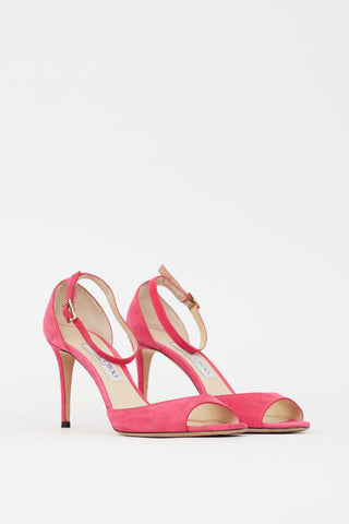 Jimmy Choo Pink Suede Heeled Sandal