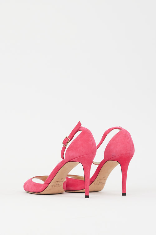 Jimmy Choo Pink Suede Heeled Sandal