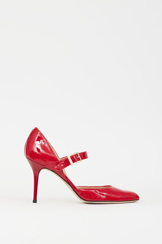 Jimmy Choo Red Patent Leila Mary Jane Pump