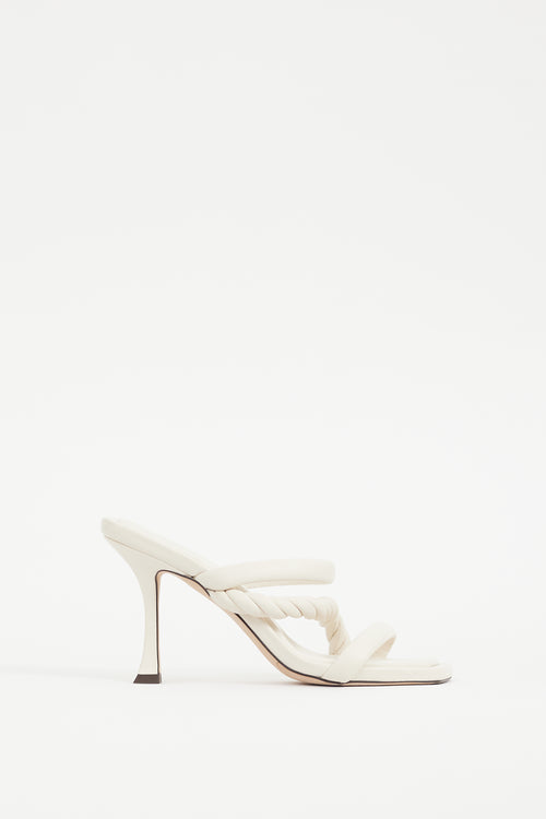 Jimmy Choo White Leather Diosa Braided Sandal