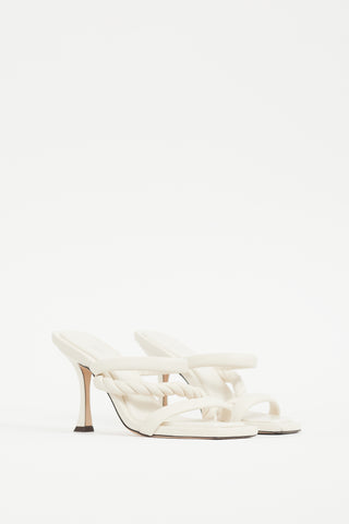 Jimmy Choo White Leather Diosa Braided Sandal