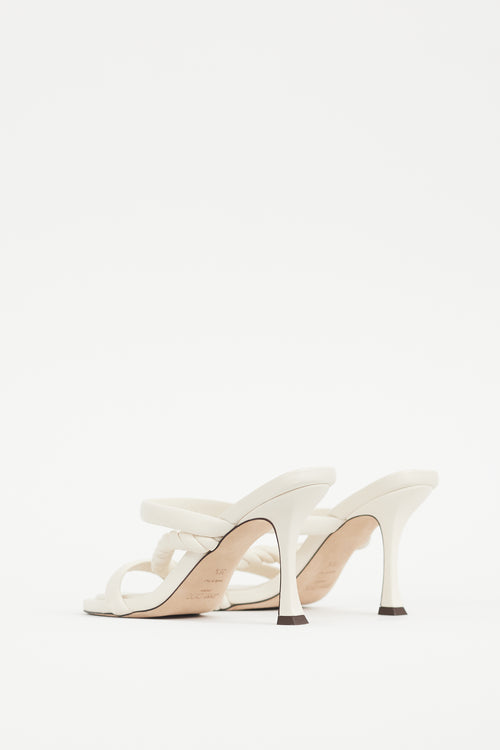 Jimmy Choo White Leather Diosa Braided Sandal