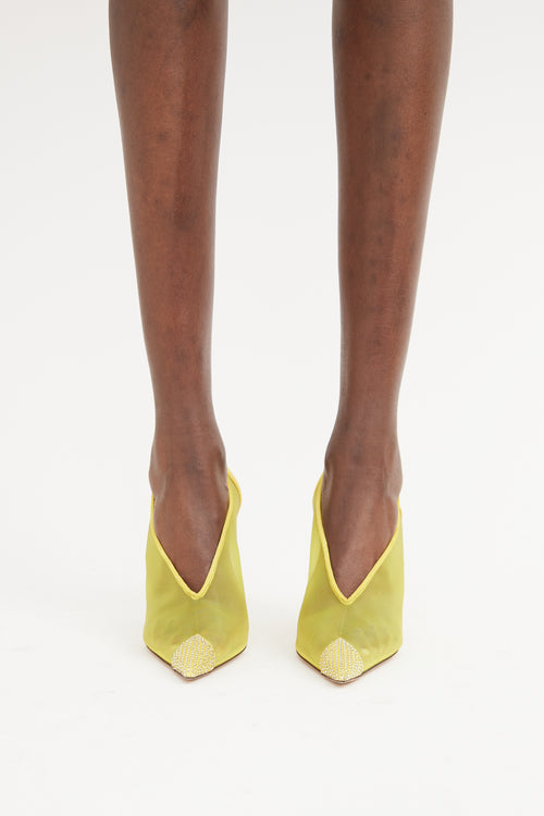 Jimmy Choo Yellow Nicole Mesh Pumps