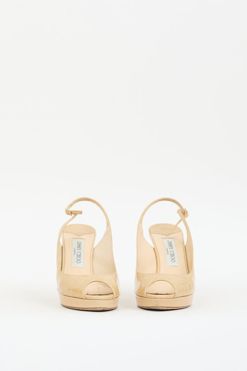 Beige Patent Nova 100 Slingback  Heel