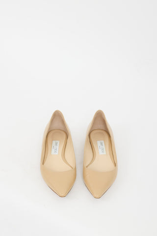 Jimmy Choo Beige Leather Romy Ballet Flat