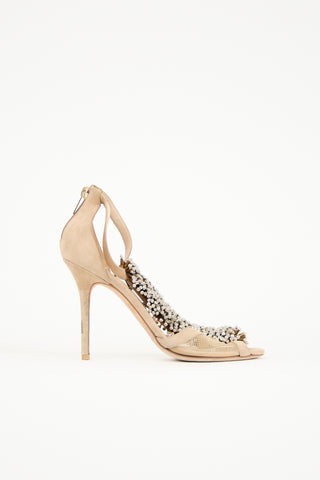 Jimmy Choo Crystal 
Suede Feline Heel