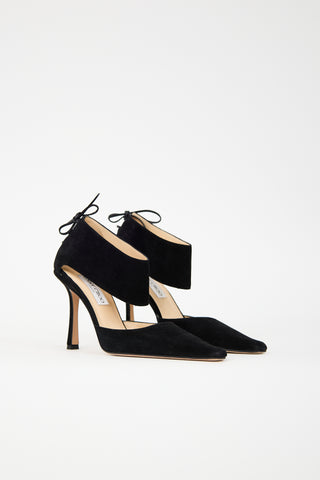 Jimmy Choo Suede Ankle Tie Heel