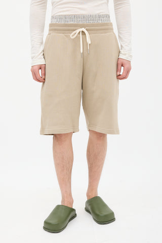 John Elliott Beige Sweat Shorts