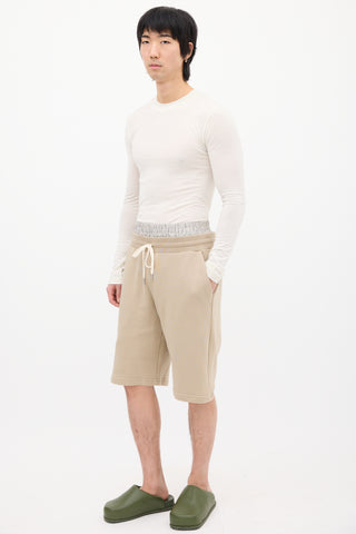 John Elliott Beige Sweat Shorts