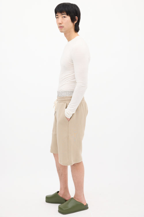 John Elliott Beige Sweat Shorts