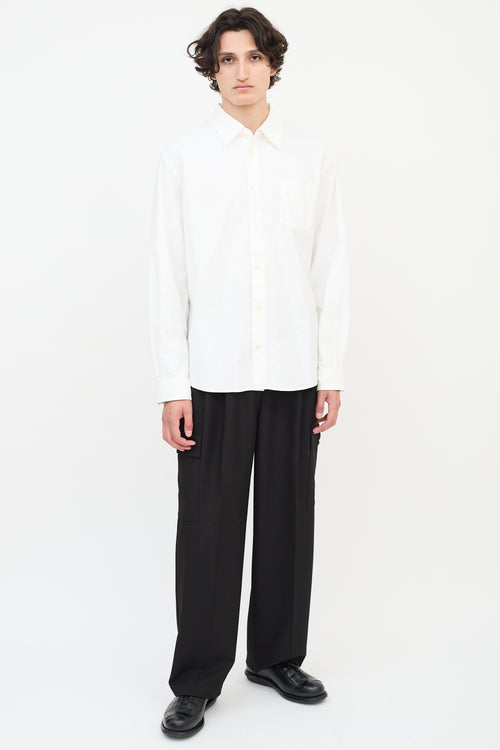 John Elliott White Cotton One Pocket Shirt