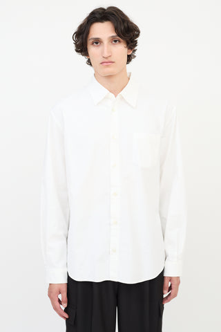 John Elliott White Cotton One Pocket Shirt