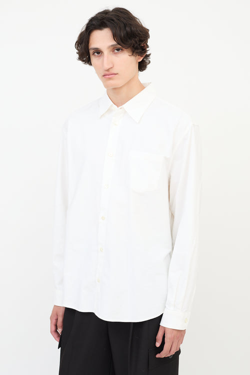 John Elliott White Cotton One Pocket Shirt