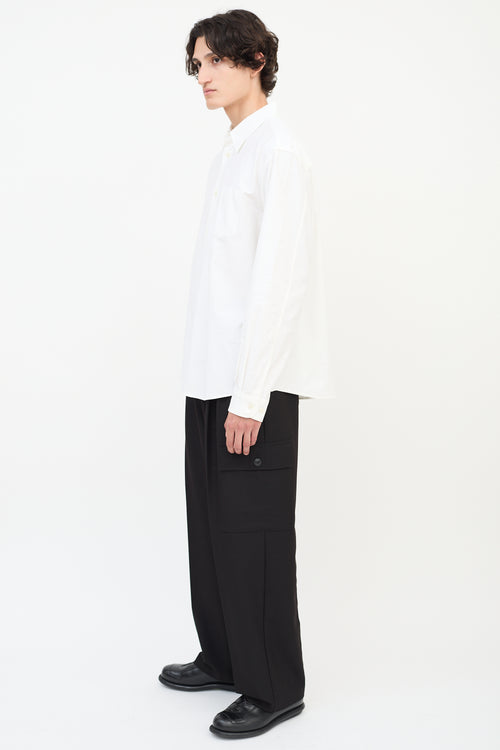 John Elliott White Cotton One Pocket Shirt