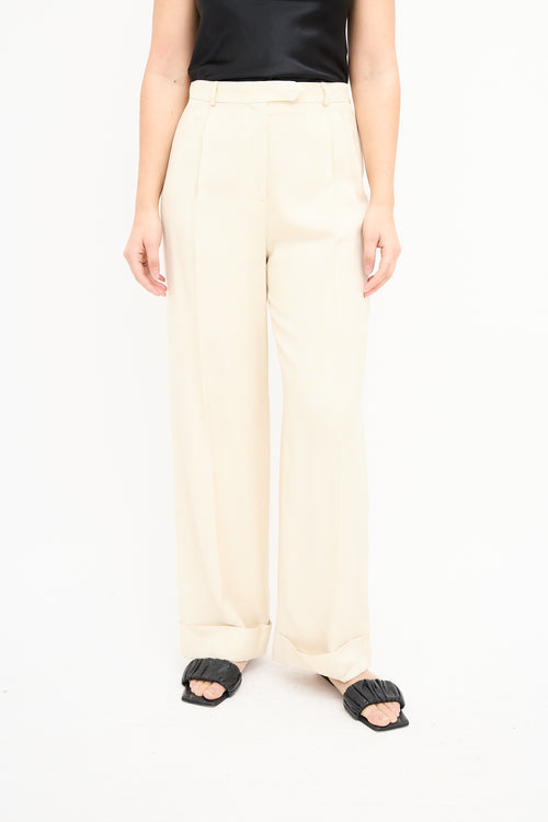 John Galliano Cream Linen Blend Trouser