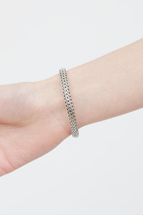  Sterling Silver 
18K Gold Chain Bracelet