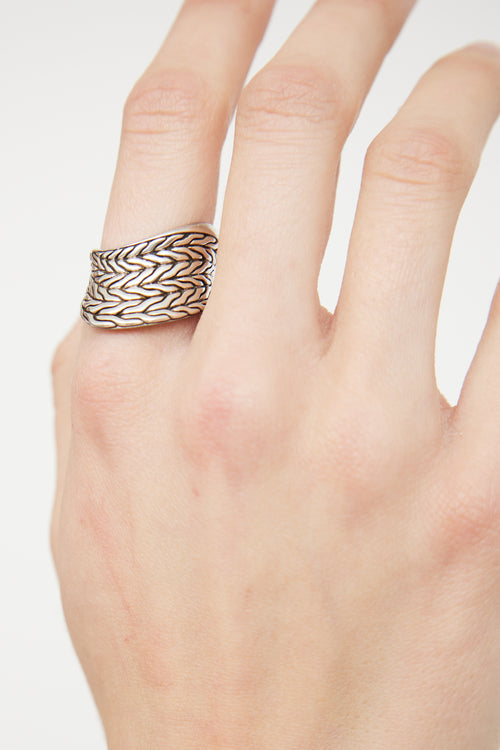 John Hardy Sterling Silver Saddle Wave Ring