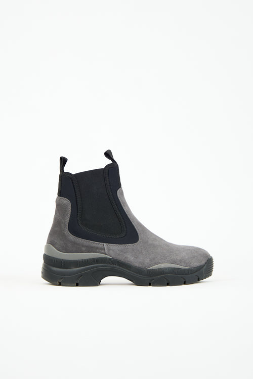 John Elliott Grey Suede Caldera Chelsea Boot