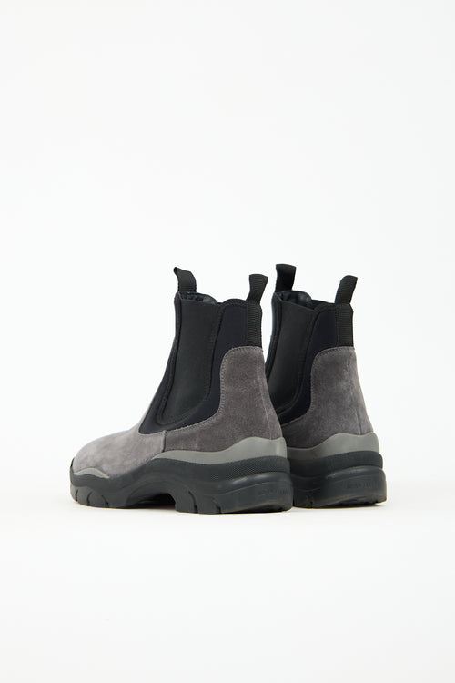 John Elliott Grey Suede Caldera Chelsea Boot