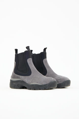 John Elliott Grey Suede Caldera Chelsea Boot