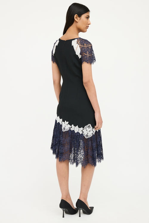 Jonathan Simkhai Navy Multi Colour Lace Dress