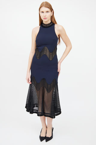 Jonathan Simkhai Navy Lace Detail  Dress