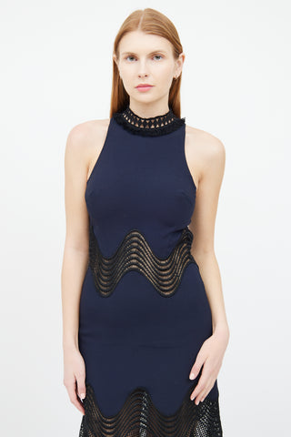 Jonathan Simkhai Navy Lace Detail  Dress