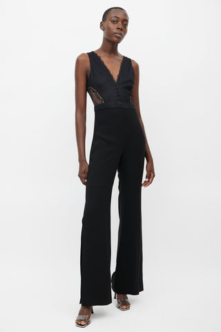 Jonathan Simkhai Black Lace V-Neck Jumpsuit