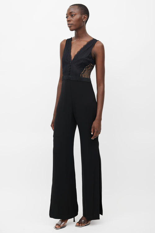 Jonathan Simkhai Black Lace V-Neck Jumpsuit