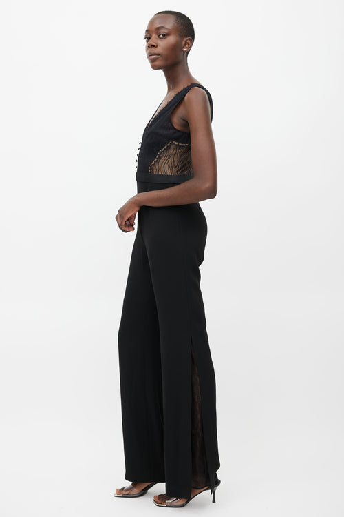 Jonathan Simkhai Black Lace V-Neck Jumpsuit