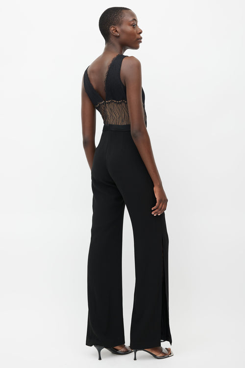 Jonathan Simkhai Black Lace V-Neck Jumpsuit