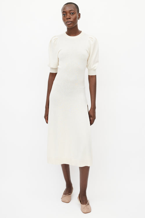 Jonathan Simkhai Cream Cashmere Cut Out Knit Dress