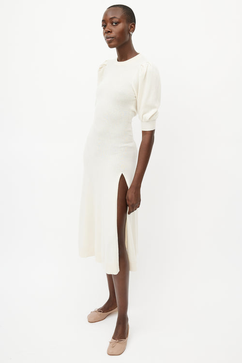 Jonathan Simkhai Cream Cashmere Cut Out Knit Dress