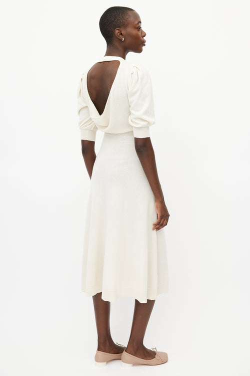 Jonathan Simkhai Cream Cashmere Cut Out Knit Dress