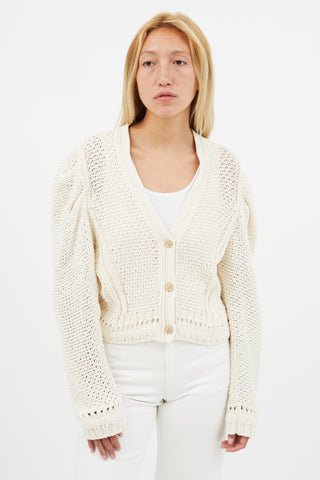 Jonathan Simkhai Cream Loose Knit Cardigan