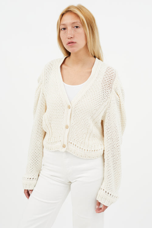 Jonathan Simkhai Cream Loose Knit Cardigan