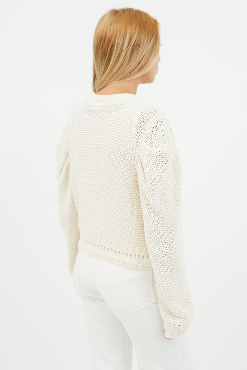 Jonathan Simkhai Cream Loose Knit Cardigan