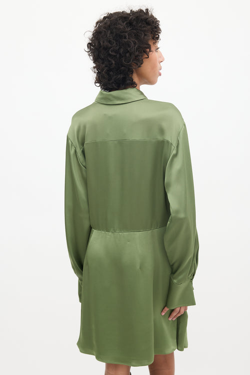 Jonathan Simkhai Green Satin Wrap Dress