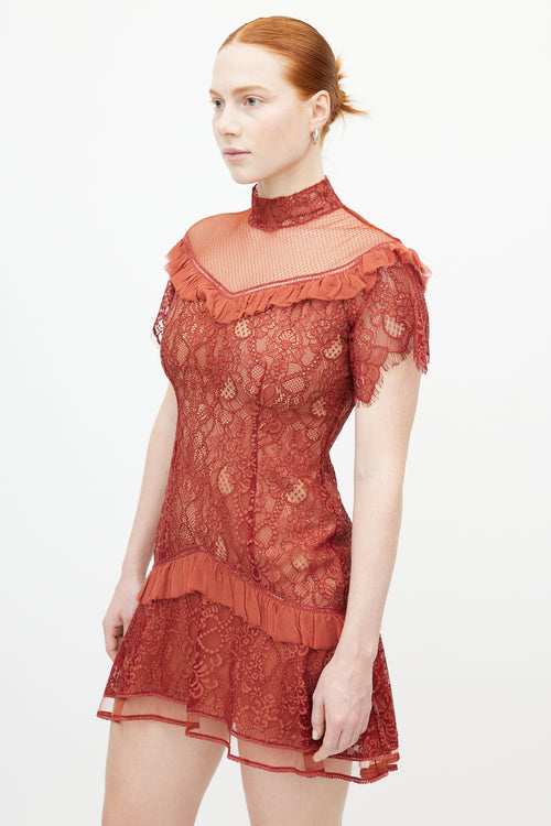 Jonathan Simkhai Red Floral Lace Dress